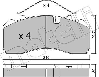 Metelli 22-0584-0 - Тормозные колодки, дисковые, комплект autosila-amz.com