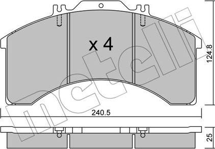 Metelli 22-0581-0 - Тормозные колодки, дисковые, комплект autosila-amz.com