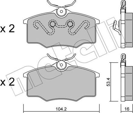 Metelli 22-0537-0 - Тормозные колодки, дисковые, комплект autosila-amz.com