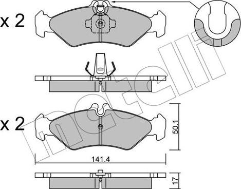 Metelli 22-0571-0 - Тормозные колодки, дисковые, комплект autosila-amz.com