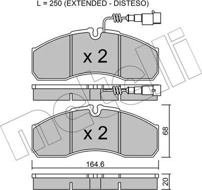 Metelli 22-0578-7 - Тормозные колодки, дисковые, комплект autosila-amz.com