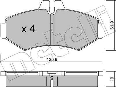 Metelli 22-0572-0 - Тормозные колодки, дисковые, комплект autosila-amz.com