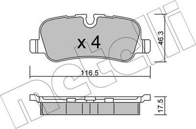 Metelli 22-0694-0 - Тормозные колодки, дисковые, комплект autosila-amz.com