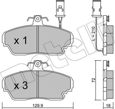 Metelli 22-0690-0 - Тормозные колодки, дисковые, комплект autosila-amz.com