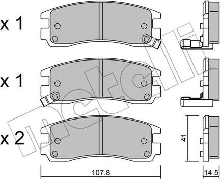 Metelli 22-0697-0 - Тормозные колодки, дисковые, комплект autosila-amz.com