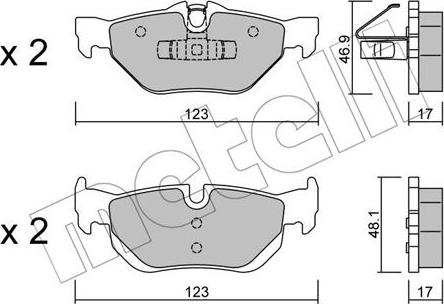 Metelli 22-0642-0 - Тормозные колодки, дисковые, комплект autosila-amz.com