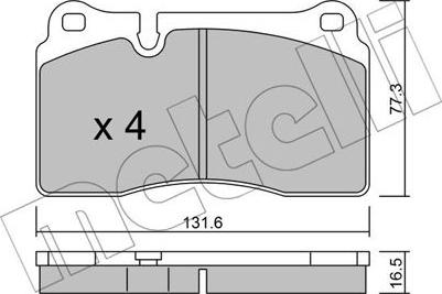 Metelli 22-0659-0 - Тормозные колодки, дисковые, комплект autosila-amz.com