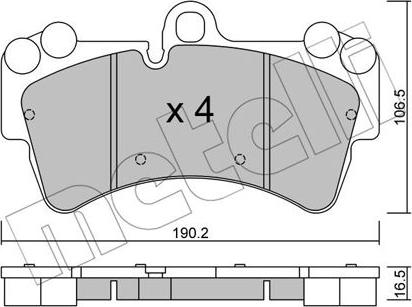 Metelli 22-0654-0 - Тормозные колодки, дисковые, комплект autosila-amz.com