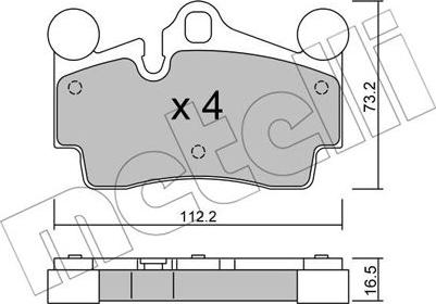 Metelli 22-0655-0 - Тормозные колодки, дисковые, комплект autosila-amz.com