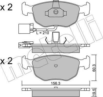 Metelli 22-0656-1 - Тормозные колодки, дисковые, комплект autosila-amz.com