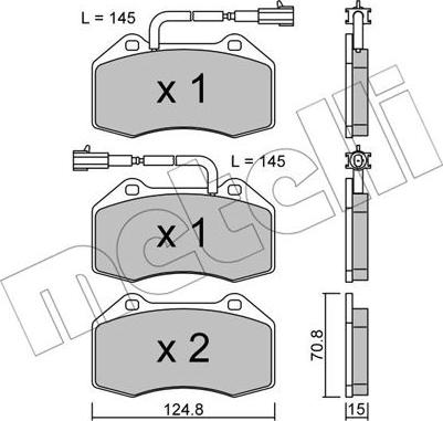 Metelli 22-0651-2 - Тормозные колодки, дисковые, комплект autosila-amz.com