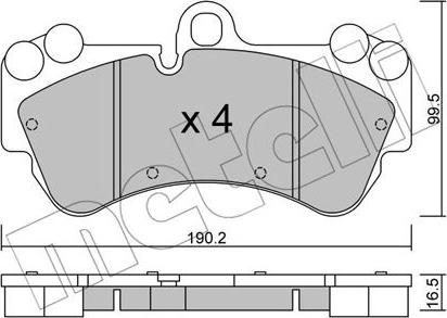 Metelli 22-0653-0 - Тормозные колодки, дисковые, комплект autosila-amz.com