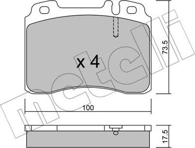 Metelli 22-0667-0 - Тормозные колодки, дисковые, комплект autosila-amz.com