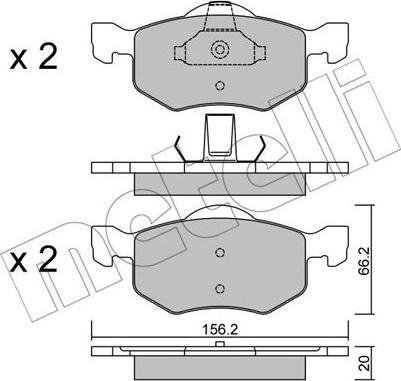 Metelli 22-0609-0 - Тормозные колодки, дисковые, комплект autosila-amz.com