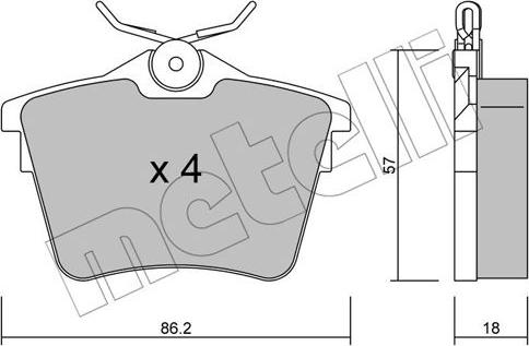 Metelli 22-0602-0 - Тормозные колодки, дисковые, комплект autosila-amz.com