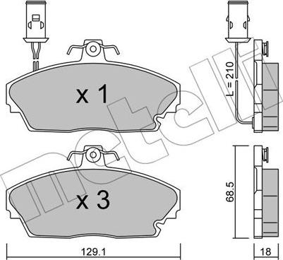 Metelli 22-0689-0 - Тормозные колодки, дисковые, комплект autosila-amz.com