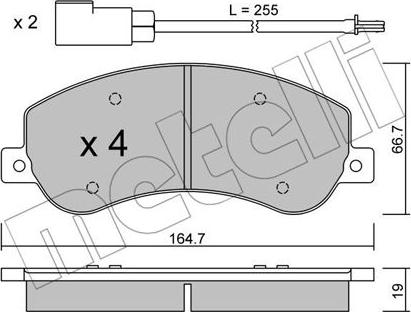 Metelli 22-0680-0 - Тормозные колодки, дисковые, комплект autosila-amz.com