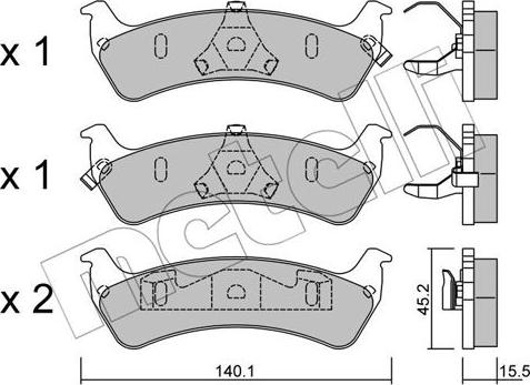 Metelli 22-0628-0 - Тормозные колодки, дисковые, комплект autosila-amz.com