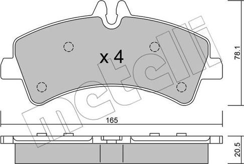 Metelli 22-0674-0 - Тормозные колодки, дисковые, комплект autosila-amz.com