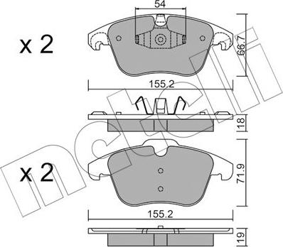 Metelli 22-0675-7 - Тормозные колодки, дисковые, комплект autosila-amz.com