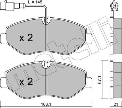 Metelli 22-0671-4 - Тормозные колодки, дисковые, комплект autosila-amz.com