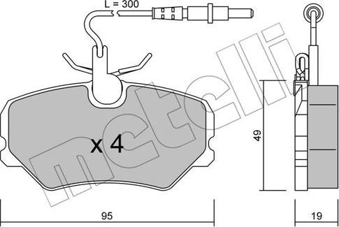 Metelli 22-0099-1 - Тормозные колодки, дисковые, комплект autosila-amz.com