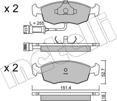 Metelli 22-0094-0 - Тормозные колодки, дисковые, комплект autosila-amz.com