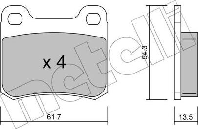 Metelli 22-0092-0 - Тормозные колодки, дисковые, комплект autosila-amz.com