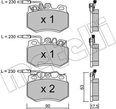 Metelli 22-0049-0 - Тормозные колодки, дисковые, комплект autosila-amz.com