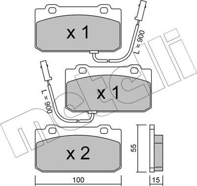 Metelli 22-0040-2 - Тормозные колодки, дисковые, комплект autosila-amz.com