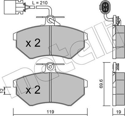 Metelli 22-0050-1 - Колодки торм. диск. autosila-amz.com