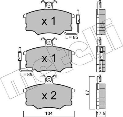 Metelli 22-0053-0 - Тормозные колодки, дисковые, комплект autosila-amz.com