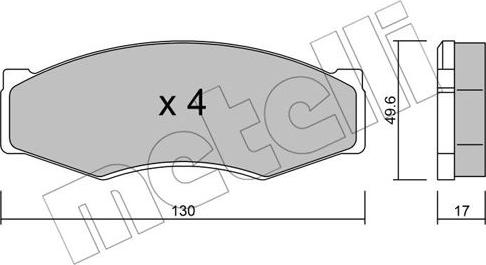 Metelli 22-0066-0 - Тормозные колодки, дисковые, комплект autosila-amz.com