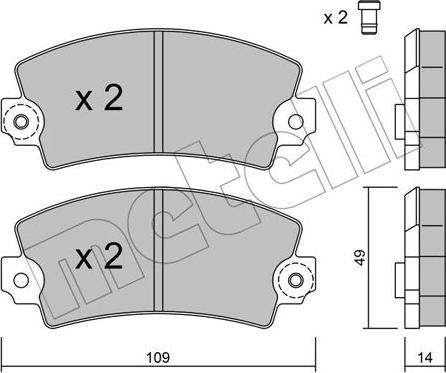 Metelli 22-0005-5 - Тормозные колодки, дисковые, комплект autosila-amz.com