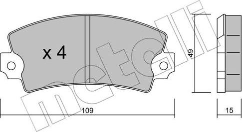 Metelli 22-0005-2 - Тормозные колодки, дисковые, комплект autosila-amz.com