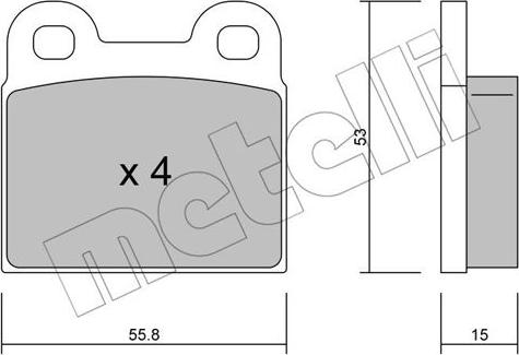 Metelli 22-0002-1 - Тормозные колодки, дисковые, комплект autosila-amz.com