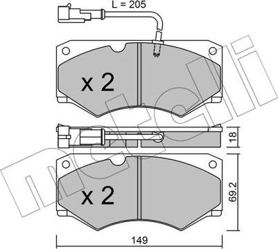 Metelli 22-0014-7 - Тормозные колодки, дисковые, комплект autosila-amz.com