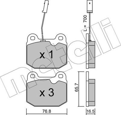 Metelli 22-0013-2 - Тормозные колодки, дисковые, комплект autosila-amz.com