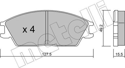 Metelli 22-0081-0 - Тормозные колодки, дисковые, комплект autosila-amz.com