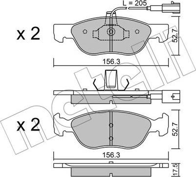 Metelli 22-0082-1 - Тормозные колодки, дисковые, комплект autosila-amz.com