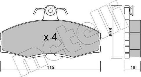 Metelli 22-0039-0 - Тормозные колодки, дисковые, комплект autosila-amz.com