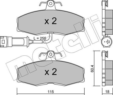 Metelli 22-0039-1 - Тормозные колодки, дисковые, комплект autosila-amz.com