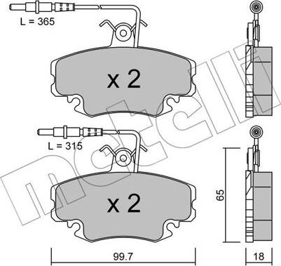 Metelli 22-0032-1 - Тормозные колодки, дисковые, комплект autosila-amz.com