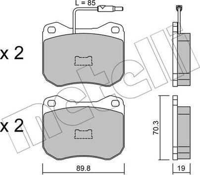 Metelli 22-0021-0 - Тормозные колодки, дисковые, комплект autosila-amz.com