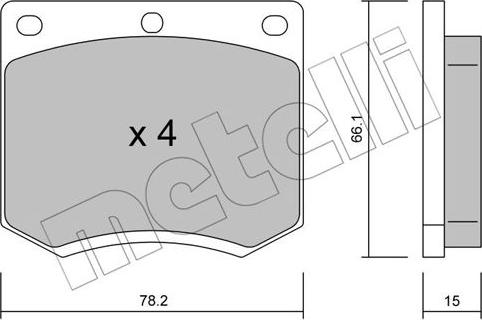 Metelli 22-0023-0 - Тормозные колодки, дисковые, комплект autosila-amz.com