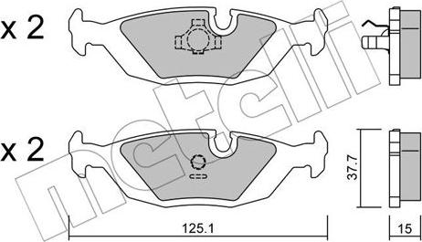 Metelli 22-0070-0 - Тормозные колодки, дисковые, комплект autosila-amz.com