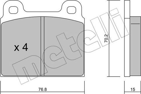 Metelli 22-0078-1 - Тормозные колодки, дисковые, комплект autosila-amz.com