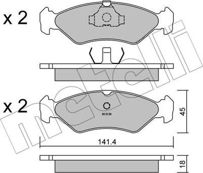 Metelli 22-0073-0 - Тормозные колодки, дисковые, комплект autosila-amz.com