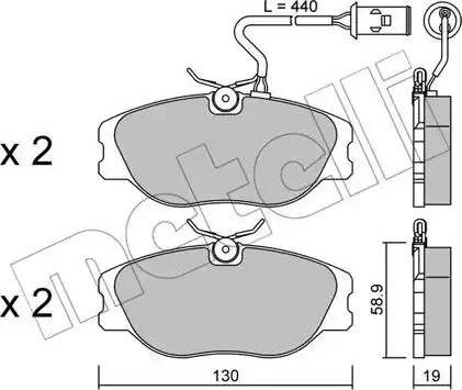 Metelli 22-0072-0 - Тормозные колодки, дисковые, комплект autosila-amz.com