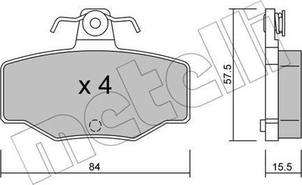 Metelli 22-0199-0 - Тормозные колодки, дисковые, комплект autosila-amz.com